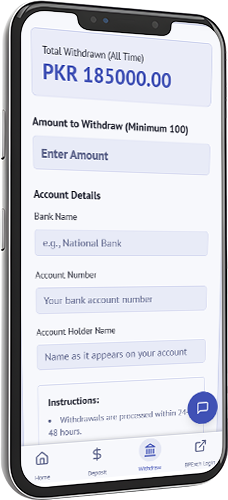 Withdrawal Section Mockup